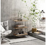 Tavolino LAZANDOS 75x48 cm marrone/nero