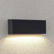 Lindby Applique da esterni LED Jarte, 24 cm, piuma, antracite