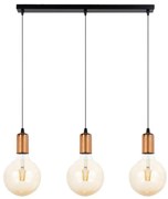 Lampadario a sospensione con filo MIROS 3xE27/60W/230V nero/rame