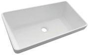 Lavabo da appoggio Lavabo ad incasso in mineralmarmo semi-incassato rettangolare in resina L 58 x P 32 x H 14 cm bianco