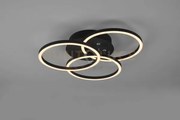 Circle plafoniera led 27w 3200lm, 2700 - 6000k nera 3 cerchi orien...