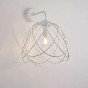 Bonetti Illumina Applique in ferro laccato bianco con decorazione effetto shabby chic 1 luce