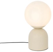 Lampada da tavolo hotel chic beige con vetro opalino - Pallon Trend