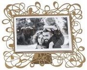 Portafoto di design scarabocchio piccolo orizzontale oro laccato in...