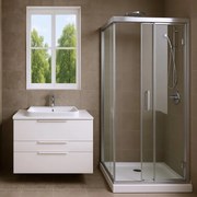 Mobile da bagno sotto lavabo SENSEA Neo Frame bianco laccato lucido L 105 x H 84 x P 48 cm 3 cassetti, lavabo non incluso