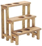 LAUX - fioriera a tre livelli in legno di mogano