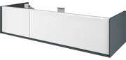 Mobile da bagno sotto lavabo Neo grigio laccato opaco L 135 x H 32 x P 48 cm 1 cassetto, lavabo non incluso