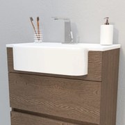 Lavabo d'appoggio rettangolare Florida L 70.5 x H 1.8 x P 42 cm in resina bianco