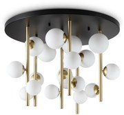 Plafoniera Moderna Perlage Metallo Nero 18 Luci G9 15W 3000K Ip20