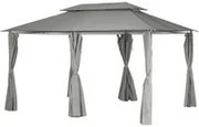 Gazebo da giardino 396x296x270 cm Thira grigio