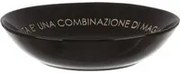 Piatto fondo nero con scritta 20 cm in stoneware