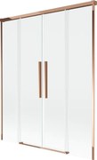 Mexen Rox paratia vasca da bagno a 2 ante scorrevole 160 x 150 cm, trasparente, oro rosa - 8C9-160-002-60-00