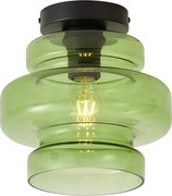 Plafoniera retrò nera con vetro verde - Denise