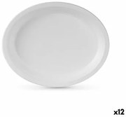 Set di piatti Algon Monouso Bianco Canna da Zucchero Ovale 26 cm (12 Unità)