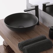 Lavabo D'Appoggio Da Diam.40 Cm Nero Opaco