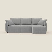 Flexar Divano angolare reversibile con sedute allungabili in bouclé morbido impermeabile T07 grigio