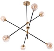 Azzardo AZ4700 - Lampadario su palo SOLEN 6xG9/30W/230V nero/oro