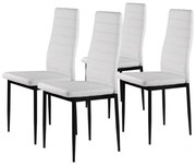 Set di 4 sedie in bianco dal design elegante