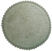 Tappeto rotondo verde in cotone lavabile e tessuto a mano ø 110 cm Perla Olive – Nattiot
