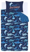 Biancheria da letto per bambini blu per letto singolo 135x200 cm Jawsome Shark – Catherine Lansfield