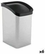 Cestino 23 L Oscillante Argentato Plastica (6 Unità)