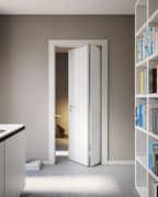 Porta pieghevole a libro asimmetrica Rimini bianco matrix L 60 x H 210 cm destra