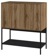 Mobile effetto rovere con decoro nero-naturale 80x90x40 cm Amira - Marckeric