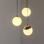 Eko-Light Lampada a sospensione Sfera a 3 luci vetro/nero metallizzato