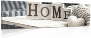 Stampa su tela – Con scritta Home e natura morta