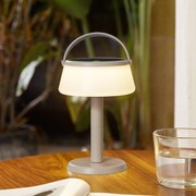 Lindby Lampada da tavolo LED Mikkel, beige, dimmerabile, 7 cm