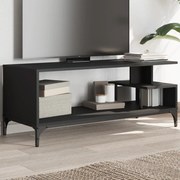 Mobile tv nero 102x40x41cm legno e acciaio verniciato a polvere