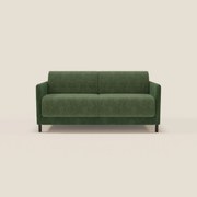 Narciso divano letto design con materasso H18 cm bicolore con struttura in microfibra smacchiabile e imbottiture in elegante tessuto impermeabile T06 verde - verde