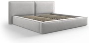 Letto matrimoniale imbottito grigio chiaro con contenitore e rete inclusi 180x200 cm Arendal - Cosmopolitan Design