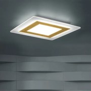 Plafoniera Contemporanea Oblio Metallo Foglia Oro Led 30W