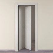 Porta tamburata pieghevole a libro simmetrica Hunk Lunar grigio L 70 x H 210 cm sinistra