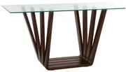 Consolle DKD Home Decor Marrone Trasparente Cristallo Legno di noce 145 x 45 x 75 cm