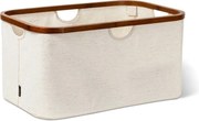 Cesta per il bucato color crema in tessuto pieghevole Bamboo/Linen – Bigso