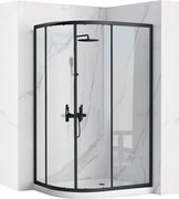 Cabina doccia REA Look Black 80x100 + Piatto doccia Look White