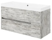 Mobile sottolavabo e lavabo Portofino grigio antico in mdf L 100 x H 51 x P 40 cm, 1 anta 2 cassetti