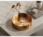 Lavabo D'Appoggio 38 Cm Con Piletta Di Scarico Karag "Venus" Rose Gold