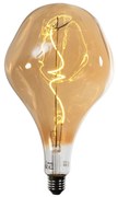 Lampada LED E27 dimmerabile a filamento a spirale PS160 oro specchiato 6W 100 lm 1800K