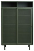 Armadietto in verde scuro in metallo con ante scorrevoli 90x140x40 cm Veep – Unique Furniture