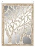 Decorazione da Parete DKD Home Decor Specchio Albero Bianco Legno MDF (45 x 2,5 x 65 cm)