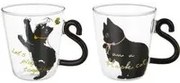 Set 2 tazze in vetro 300 ml gatto
