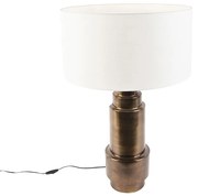 Lampada da tavolo Art Déco con paralume bianco 50 cm - Bruut