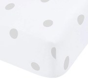 Lenzuolo con angoli bianco e grigio in flanella 90x190 cm Polka Dot – Catherine Lansfield