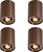 Set di 4 faretti da soffitto moderni bronzo scuro orientabili e inclinabili - Rondoo Up
