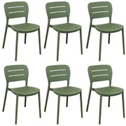 HAZEL - set 6 sedie in polipropilene impilabili