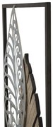 Pannello Decorativo In Ferro E Legno Foglie 30,5x1,9x91 Cm Oro E Argento Ver.B