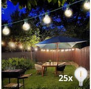 Brilagi -Catena decorativa da esterno LED GHIRLANDA 25xE12 20m verde IP44 bianco caldo